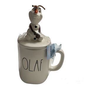 RAE DUNN Disney Frozen Olaf Artisan Mug with Olaf Snowman Lid Topper **New**